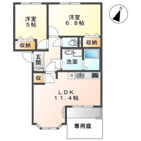 サンコート(2LDK/1階)の間取り写真
