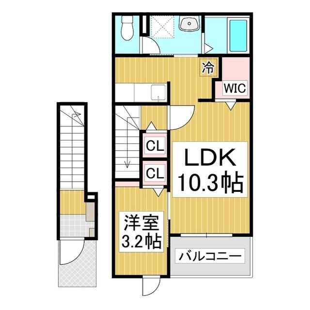 THE LOFTーN(1LDK/2階)の間取り写真
