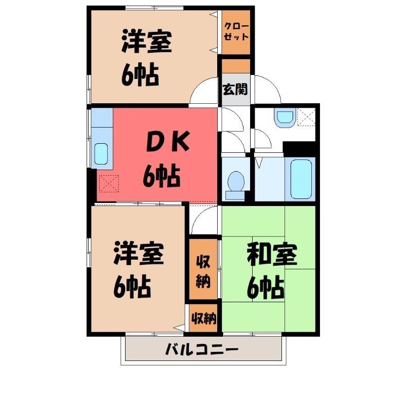 スマイルコート3番館(3DK/2階)の間取り写真