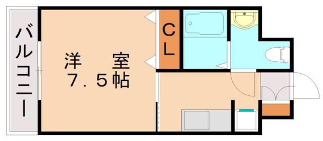 プリエール(1K/5階)の間取り写真