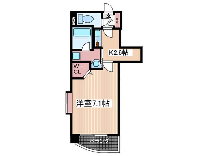 ルービンス十日市(1K/4階)の間取り写真