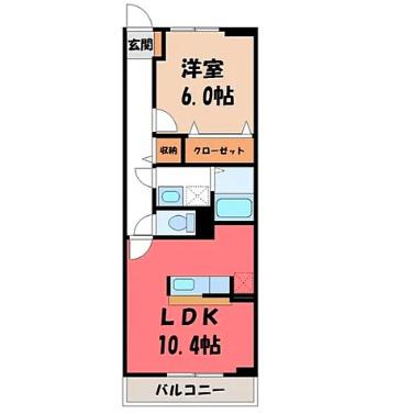 エス・スクエア(1LDK/3階)の間取り写真