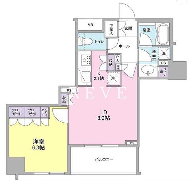 クオリア千代田御茶ノ水(1LDK/8階)の間取り写真