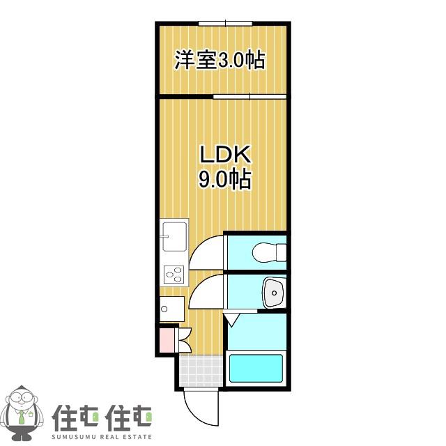 クレセント三河豊田(1LDK/5階)の間取り写真