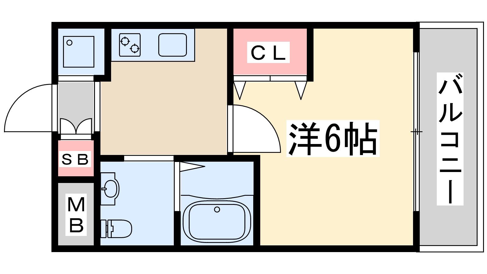 パークヒルズ新大阪ウィル(1K/3階)の間取り写真