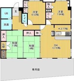 マルシェ小島(4LDK/1階)の間取り写真