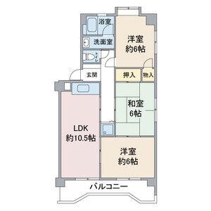レジデンス・オーミ(3LDK/3階)の間取り写真