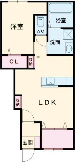 AFC RESIDENCE 中泉(1LDK/1階)の間取り写真
