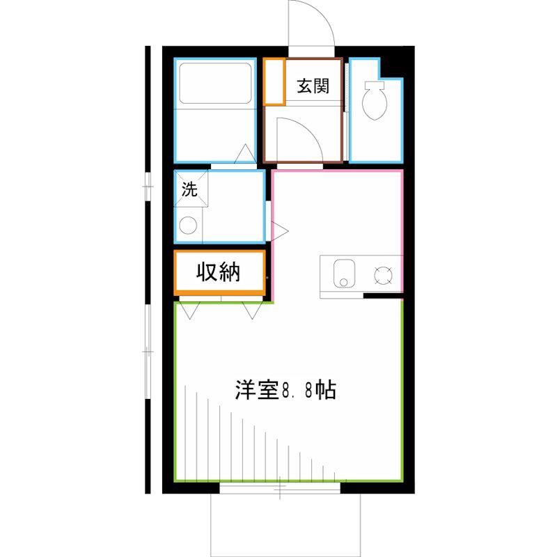 VILLAアイエム(ワンルーム/1階)の間取り写真