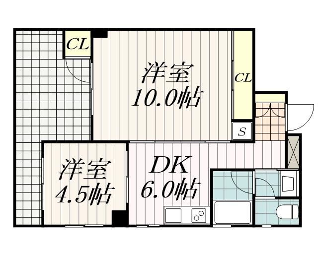 ストークマンション(2DK/2階)の間取り写真