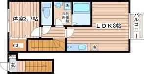 PIERA(1LDK/2階)の間取り写真