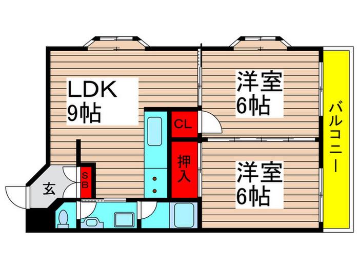 グランシャリオ(2LDK/2階)の間取り写真