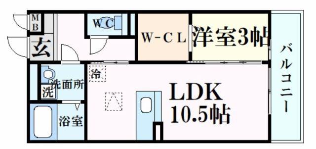 アバンセ121(1LDK/2階)の間取り写真