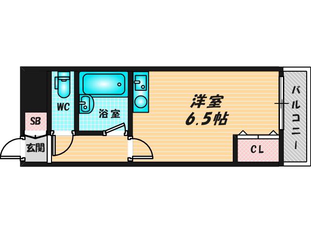布施・オーク・5(ワンルーム/3階)の間取り写真