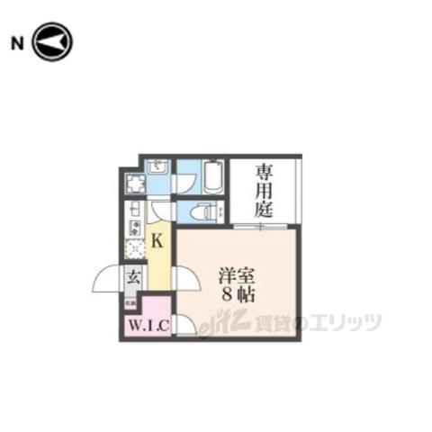 西野岸ノ下町マンション(1K/1階)の間取り写真