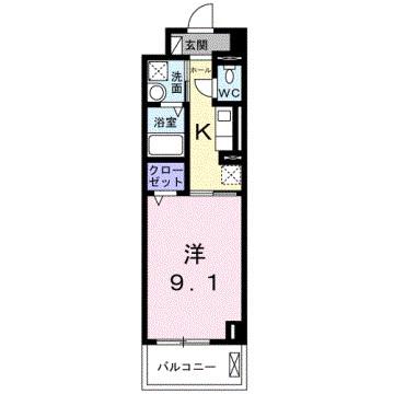 EXCELLENT・T(1K/4階)の間取り写真
