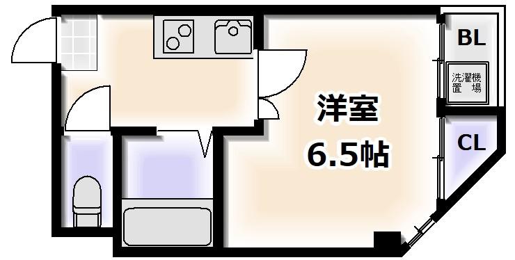 EST長居西(1K/3階)の間取り写真