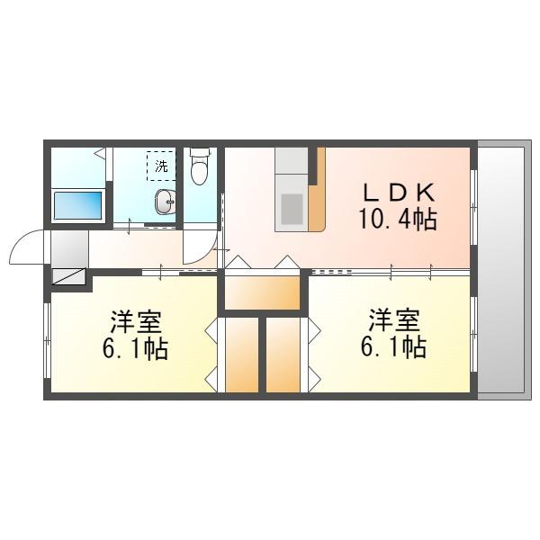 TI-DA(2LDK/4階)の間取り写真