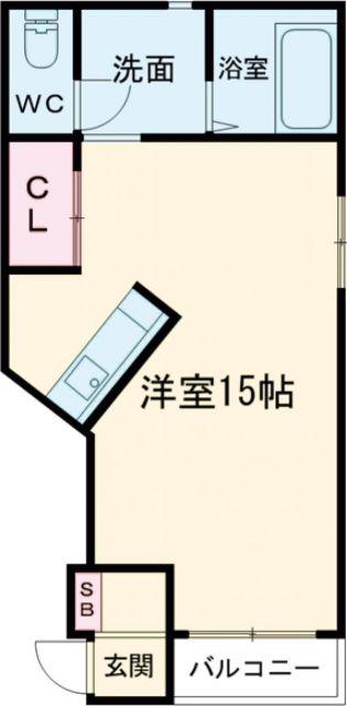 シャトレ芭蕉2号館(ワンルーム/2階)の間取り写真