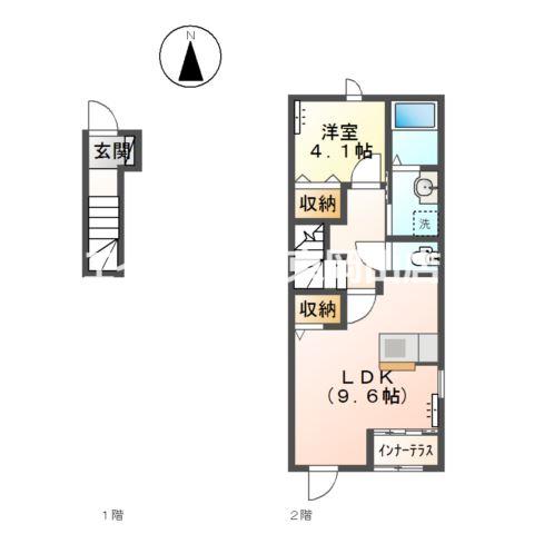 SHINOGOZE HOUSE(1LDK/2階)の間取り写真