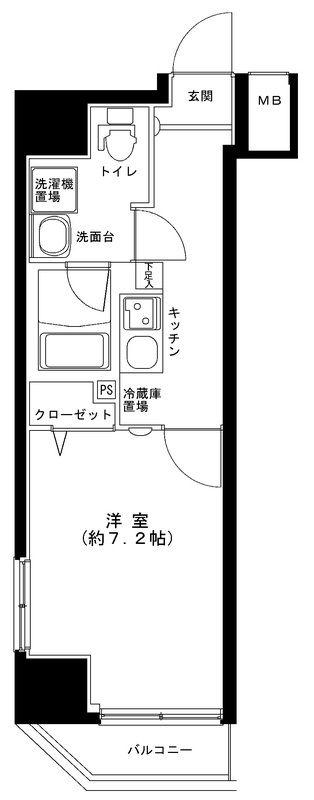 グランフォース綾瀬II(1K/4階)の間取り写真