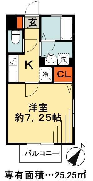 クレインハウス妙典(1K/2階)の間取り写真