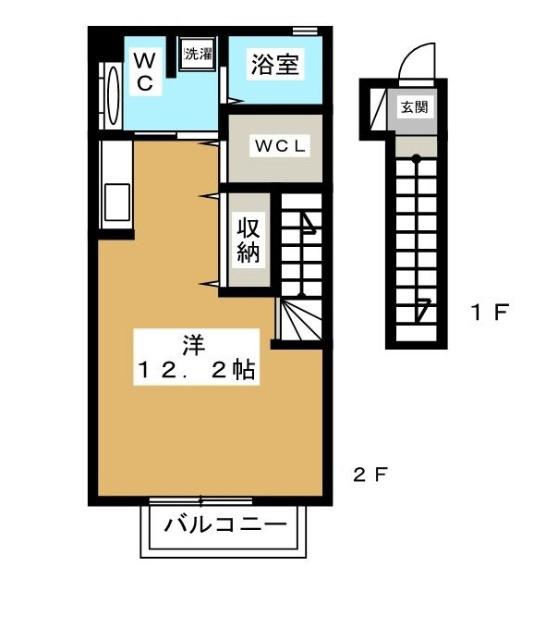 ファミール多摩平(ワンルーム/2階)の間取り写真