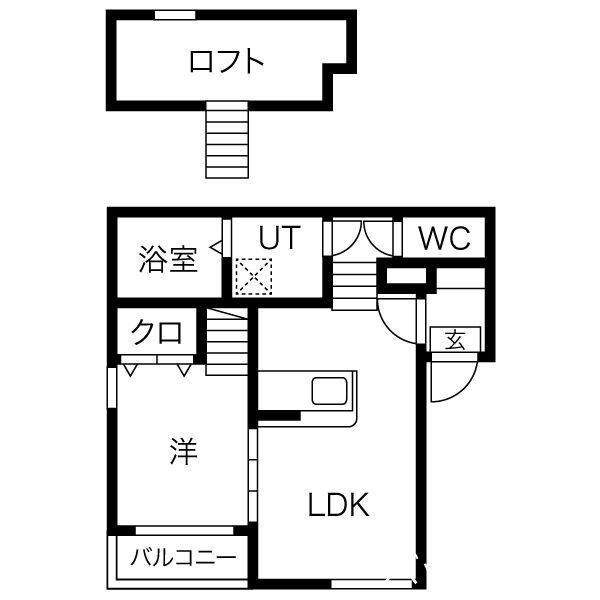 アークラヴィータ(1LDK/1階)の間取り写真