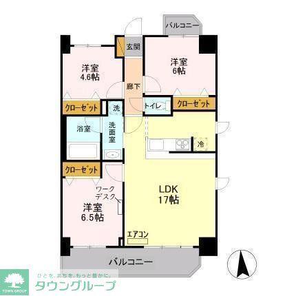 アンクレージュ(3LDK/3階)の間取り写真