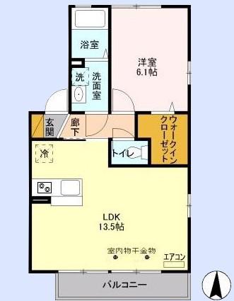 リベルテ(1LDK/2階)の間取り写真