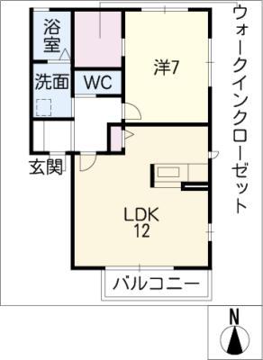 グランシャリオIII(1LDK/1階)の間取り写真