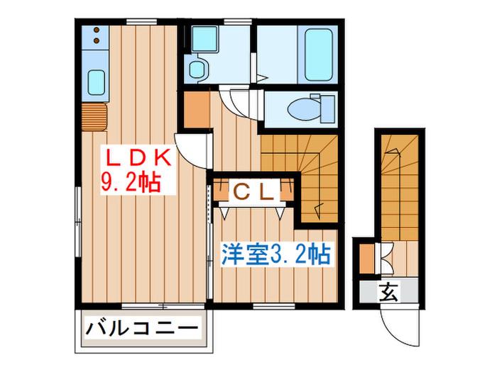 VOLVER T&M.VII(1LDK/2階)の間取り写真