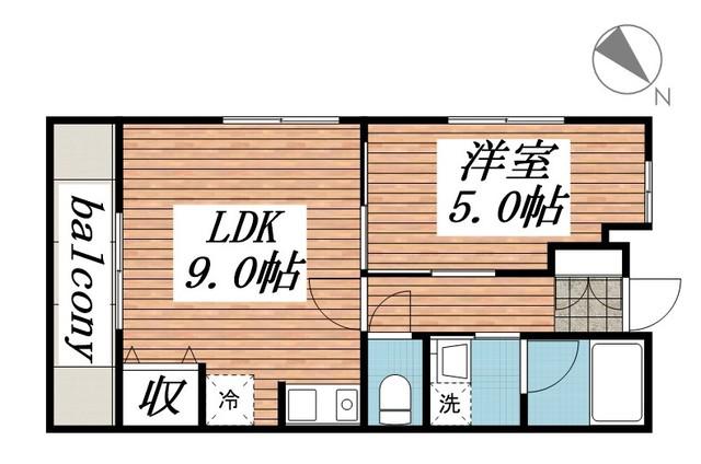 ニューコーヨー(1LDK/1階)の間取り写真