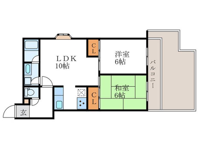 シェモア鞍馬口II(2LDK/1階)の間取り写真