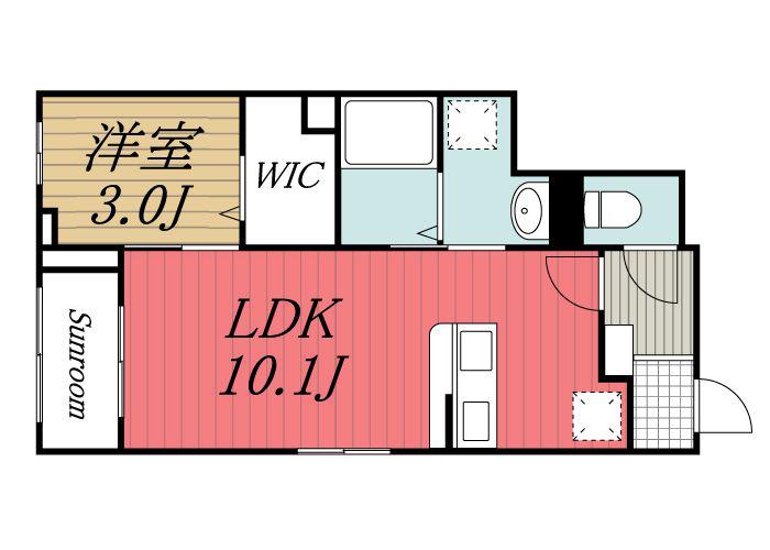サニーハウスII(1LDK/1階)の間取り写真