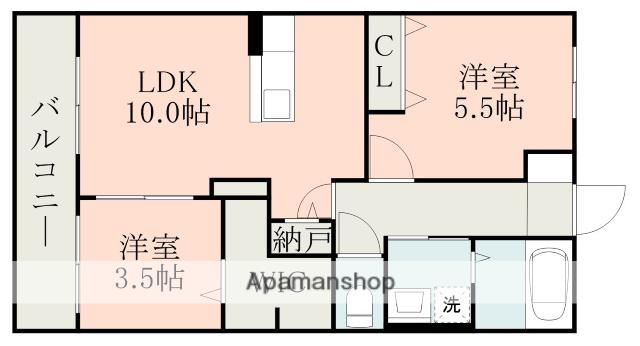 レトアプルミエII(2LDK/2階)の間取り写真