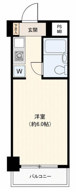 ライオンズマンション鶴見中央(ワンルーム/5階)の間取り写真