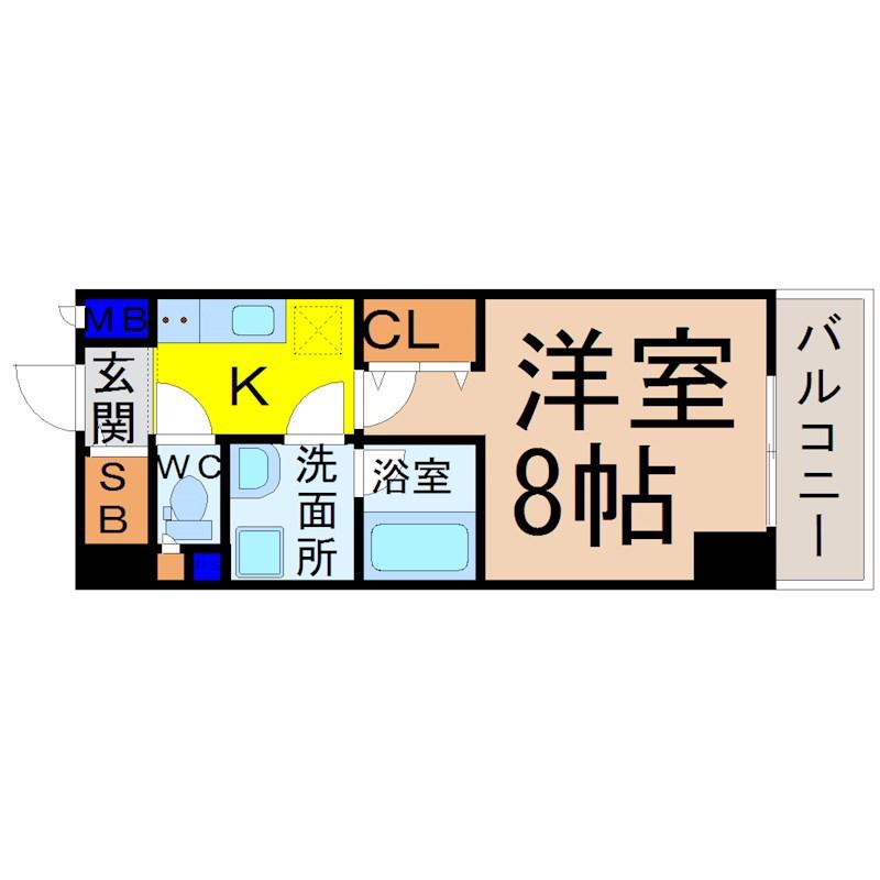 澄和レジデンス名古屋(1K/7階)の間取り写真