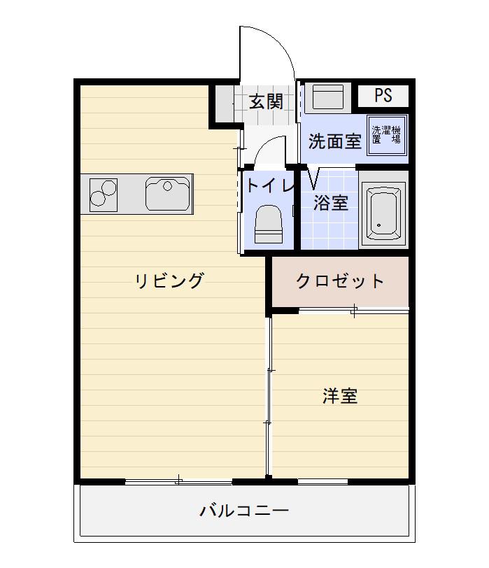 ハレクラニ(1LDK/3階)の間取り写真