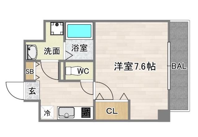 セントラルコート(1K/4階)の間取り写真
