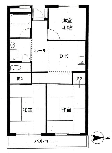 高津レジデンス(3DK/4階)の間取り写真