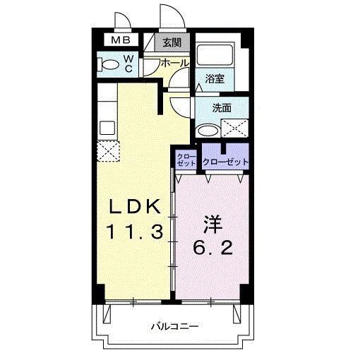グランド リュミエール(1LDK/1階)の間取り写真