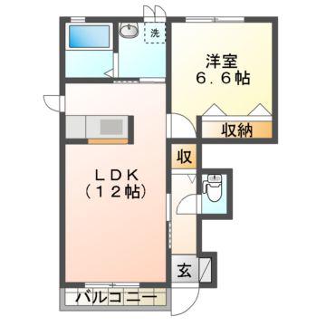 シャーメゾンクレストA・B(1LDK/1階)の間取り写真