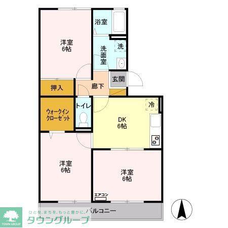 ピラタスV(3DK/3階)の間取り写真