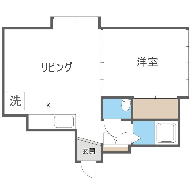 ロータスハイツ月寒(1LDK/2階)の間取り写真