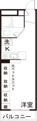 コートエレガンス-E(ワンルーム/3階)の間取り写真