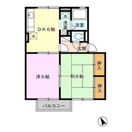 サンコート(2DK/1階)の間取り写真