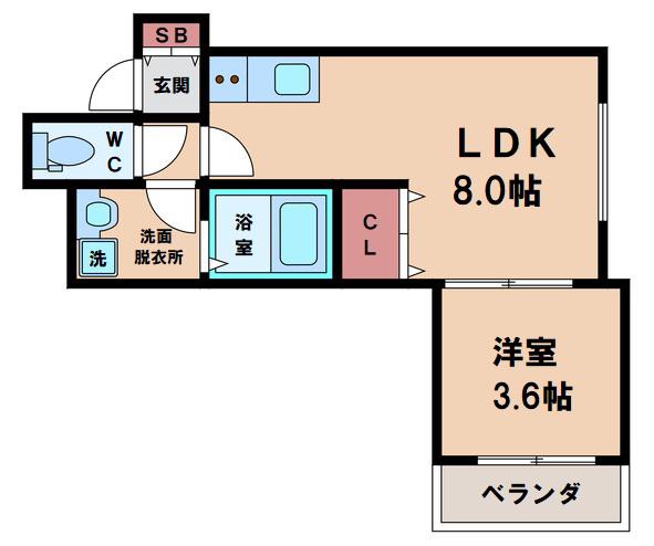 セリリアコンフォート我孫子(1LDK/1階)の間取り写真