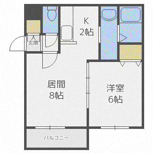 A BOND月寒東A棟(1LDK/3階)の間取り写真