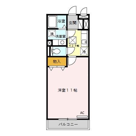 ガーデンヴィラ豊田(1K/3階)の間取り写真